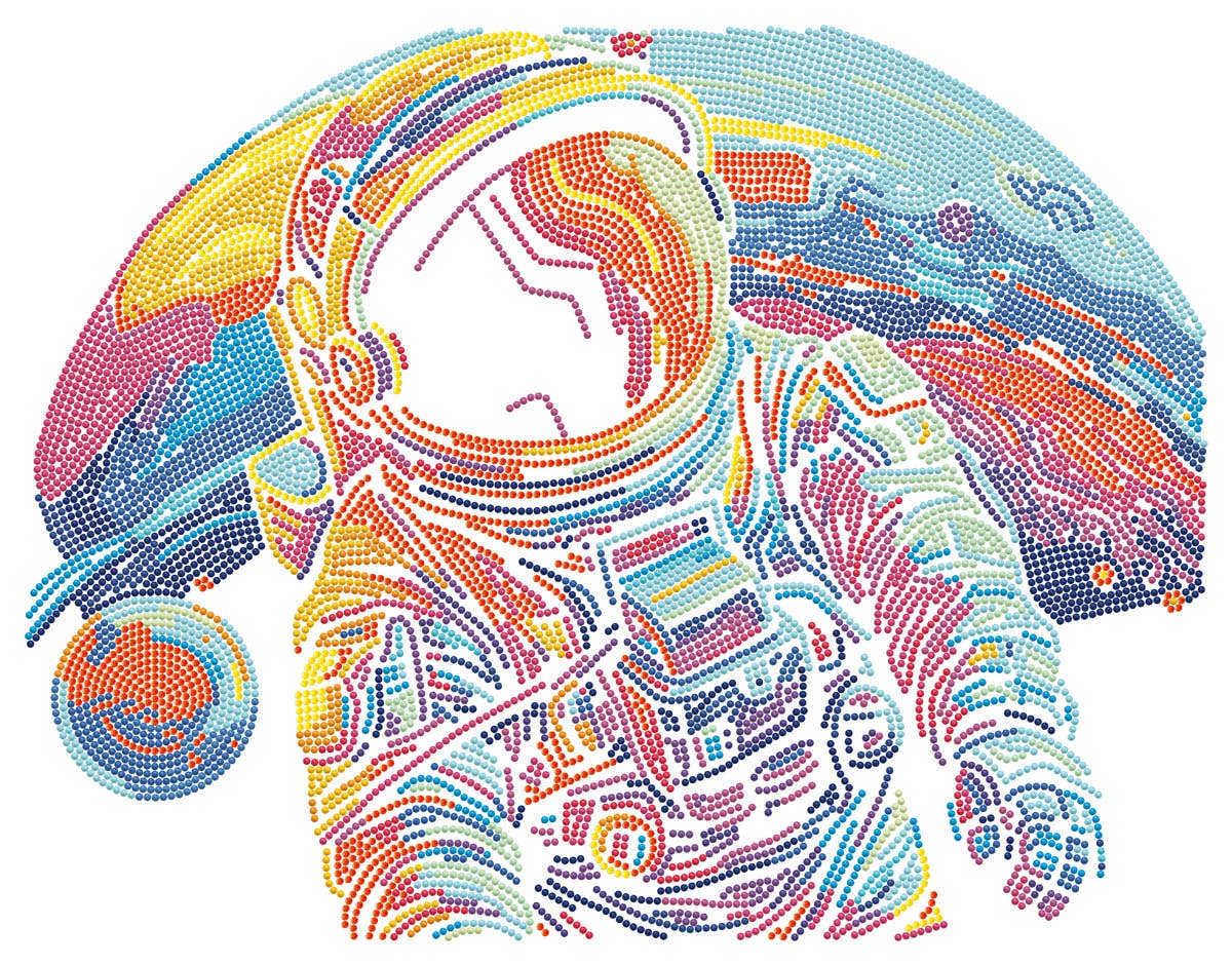 Neon Astronaut Diamond Painting Kit