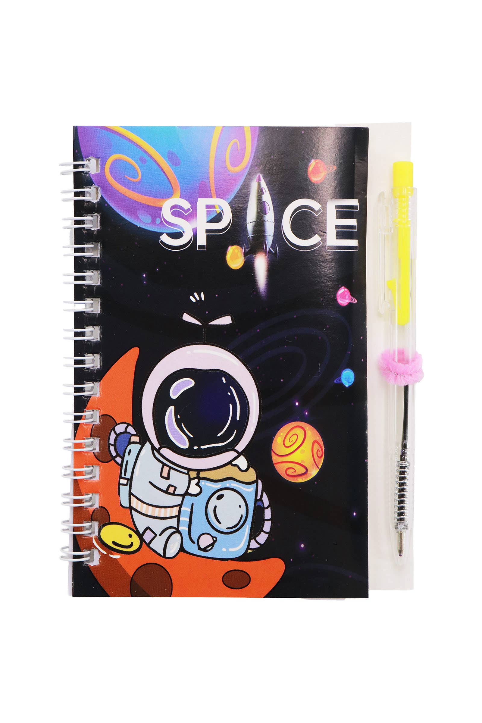 Astronaut Outer Spaceman Black 50-page Notebook With Pen