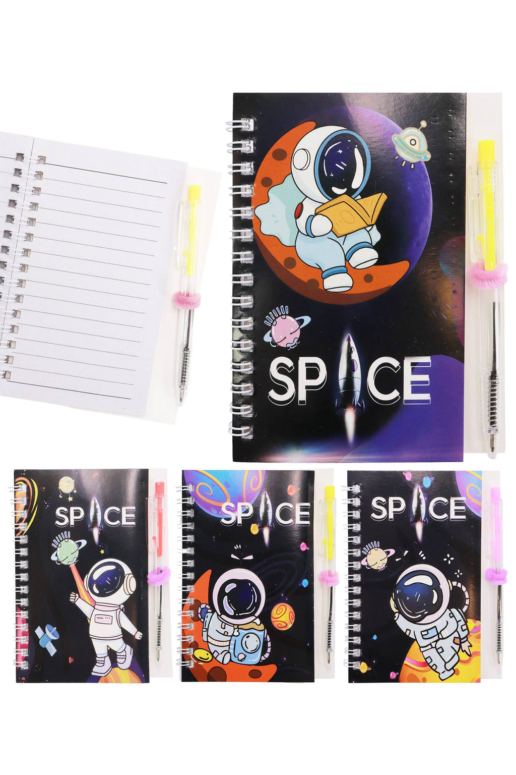 Astronaut Outer Spaceman Black 50-page Notebook With Pen
