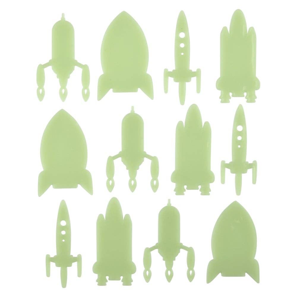 Glow In Dark Space Rocket Stickers