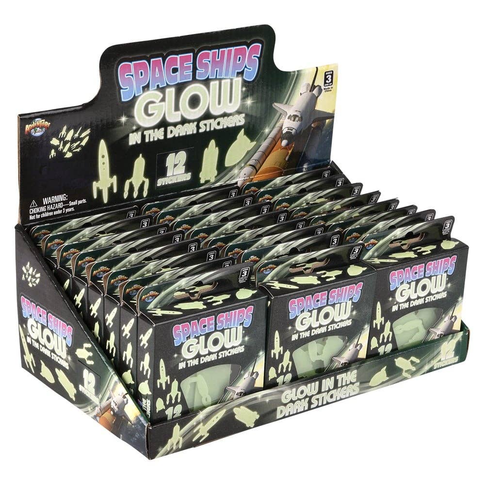 Glow In Dark Space Rocket Stickers
