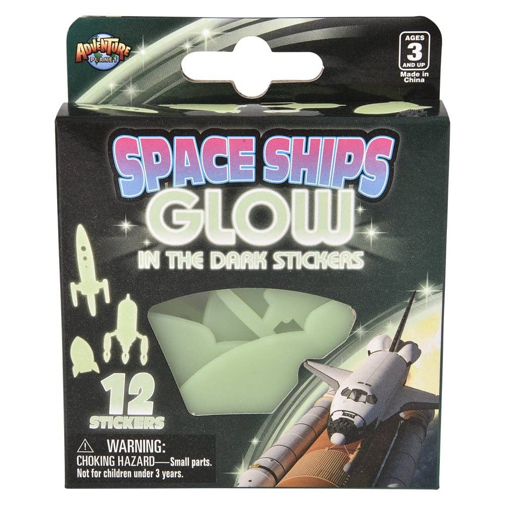 Glow In Dark Space Rocket Stickers