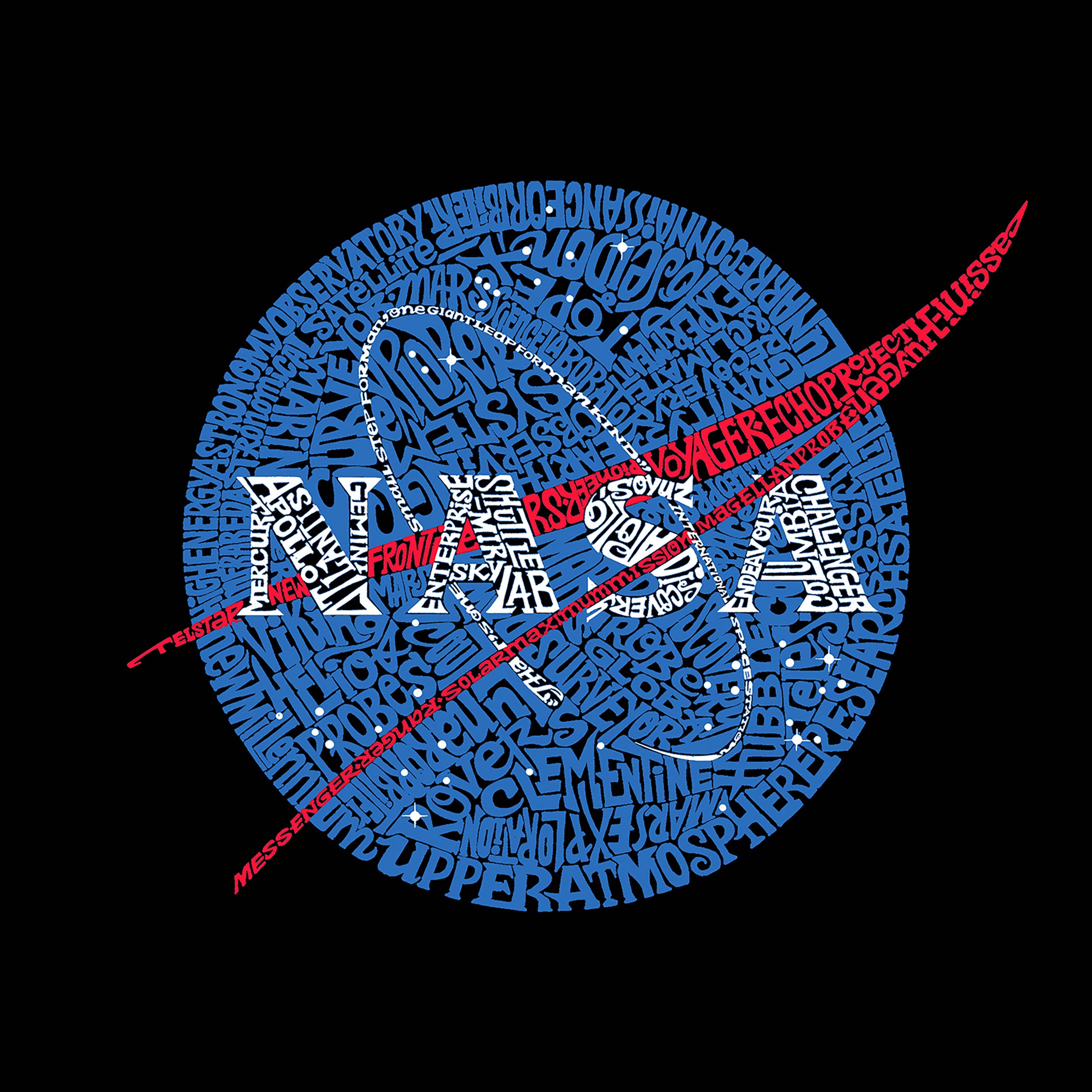 Boy's Word Art T-shirt - NASA's Most Notable Missions