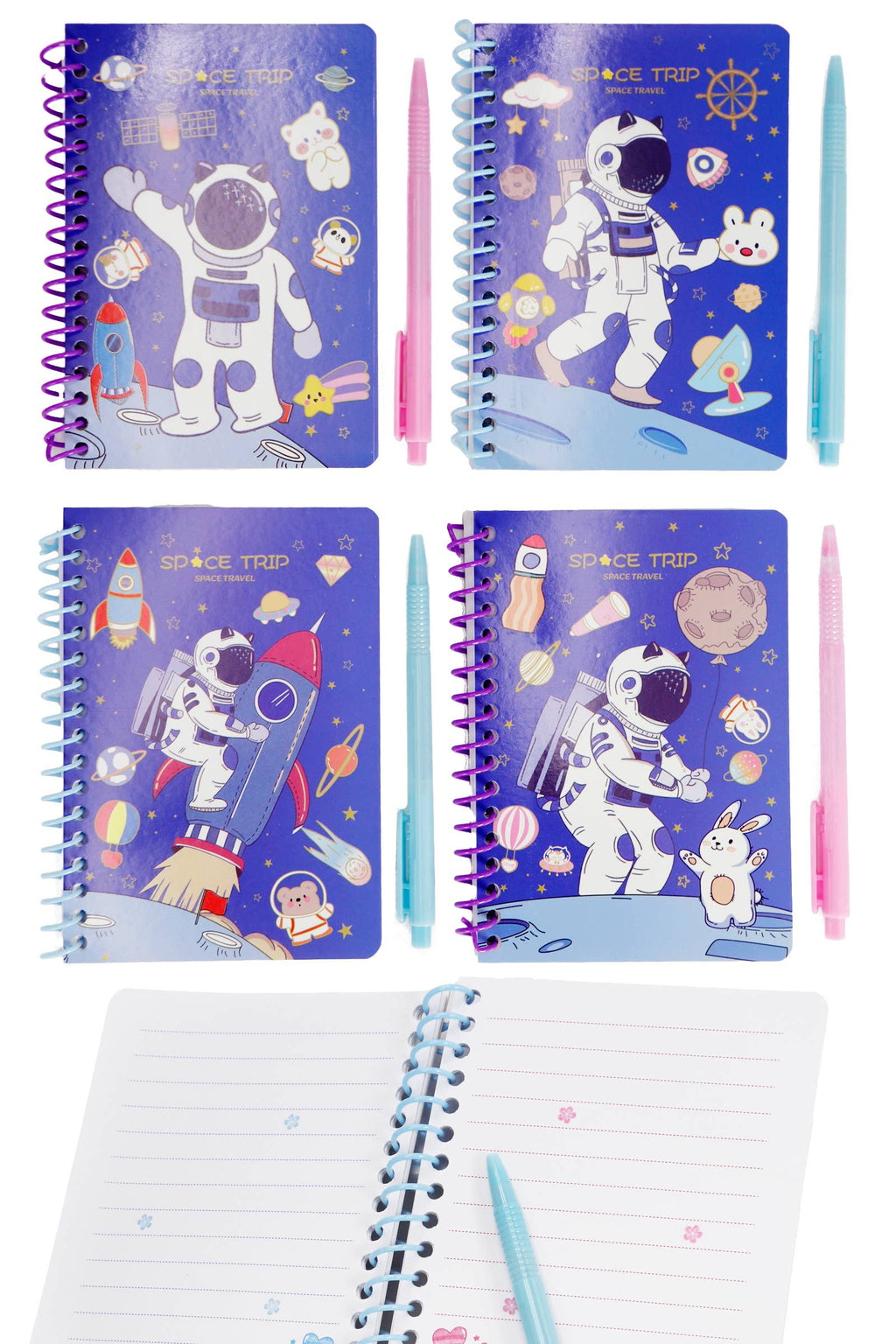 Astronaut Outer Spaceman Purple 50-page Notebook With Pen
