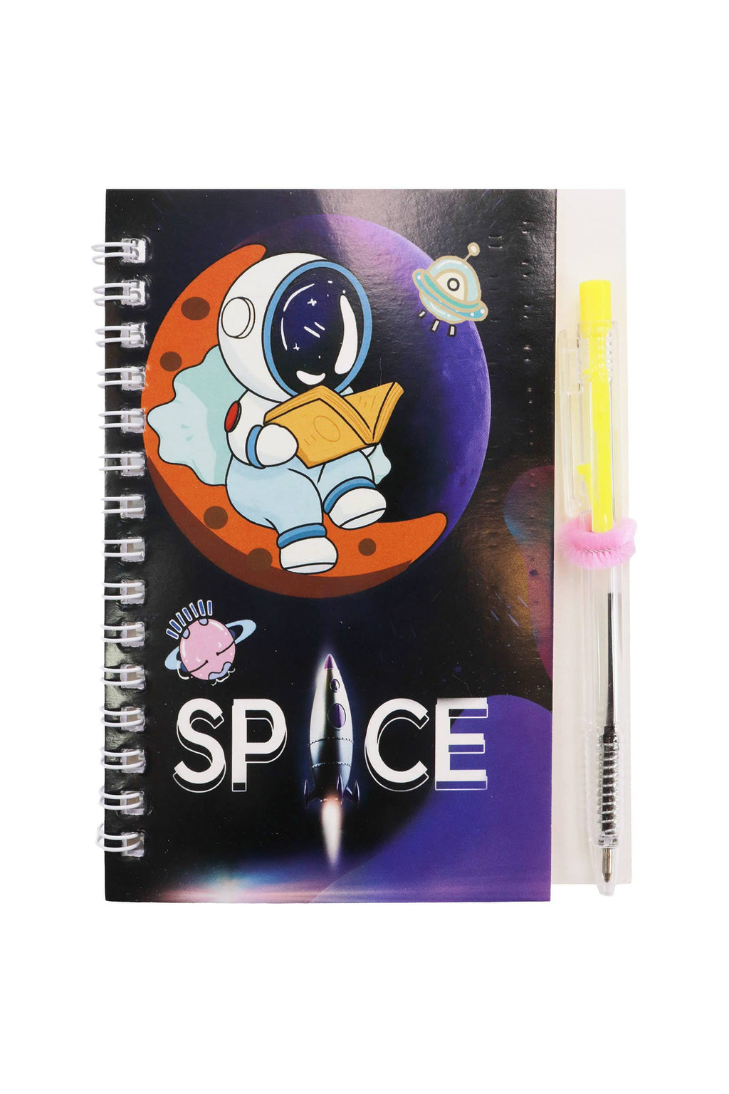 Astronaut Outer Spaceman Black 50-page Notebook With Pen
