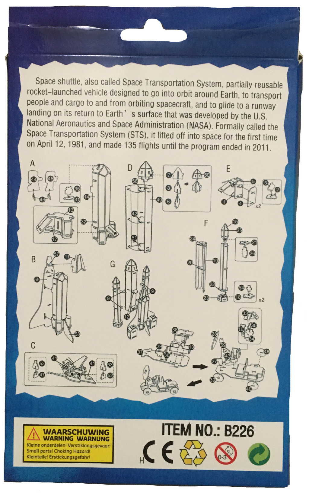 Space Shuttle 3D NASA Puzzle