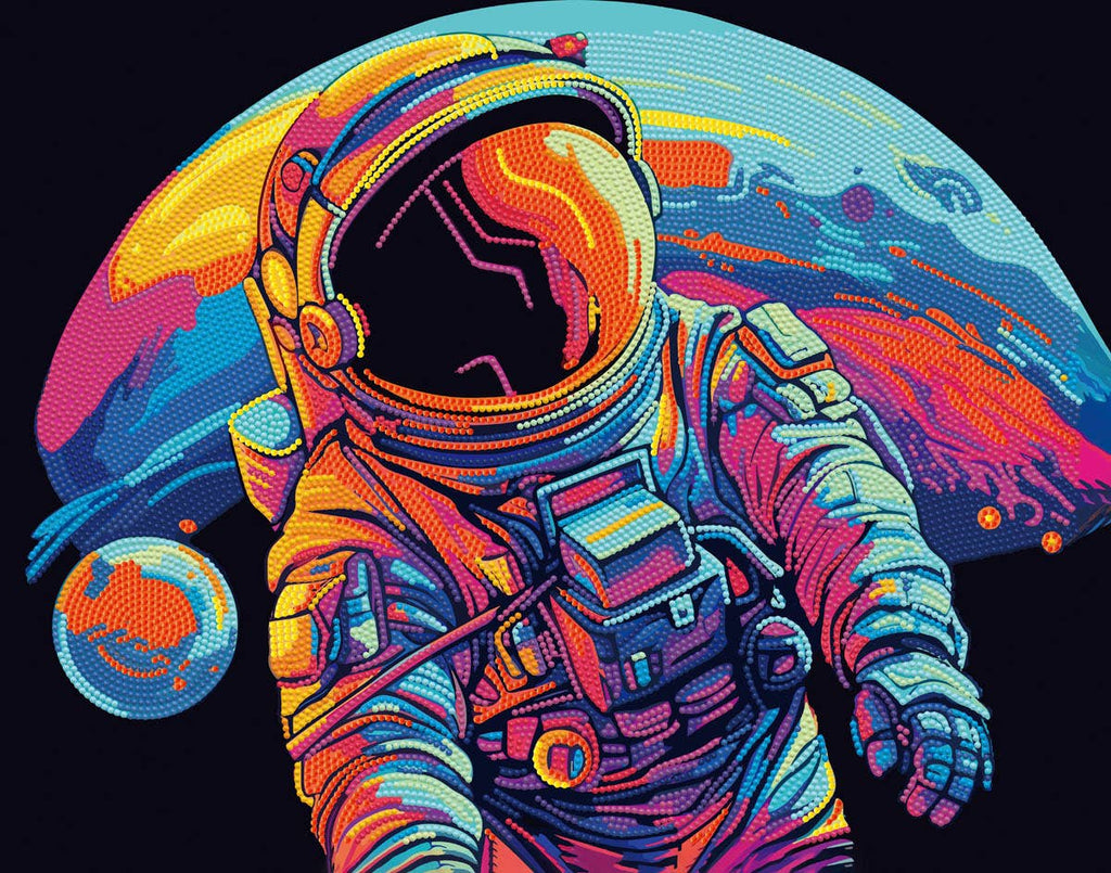 Neon Astronaut Diamond Painting Kit