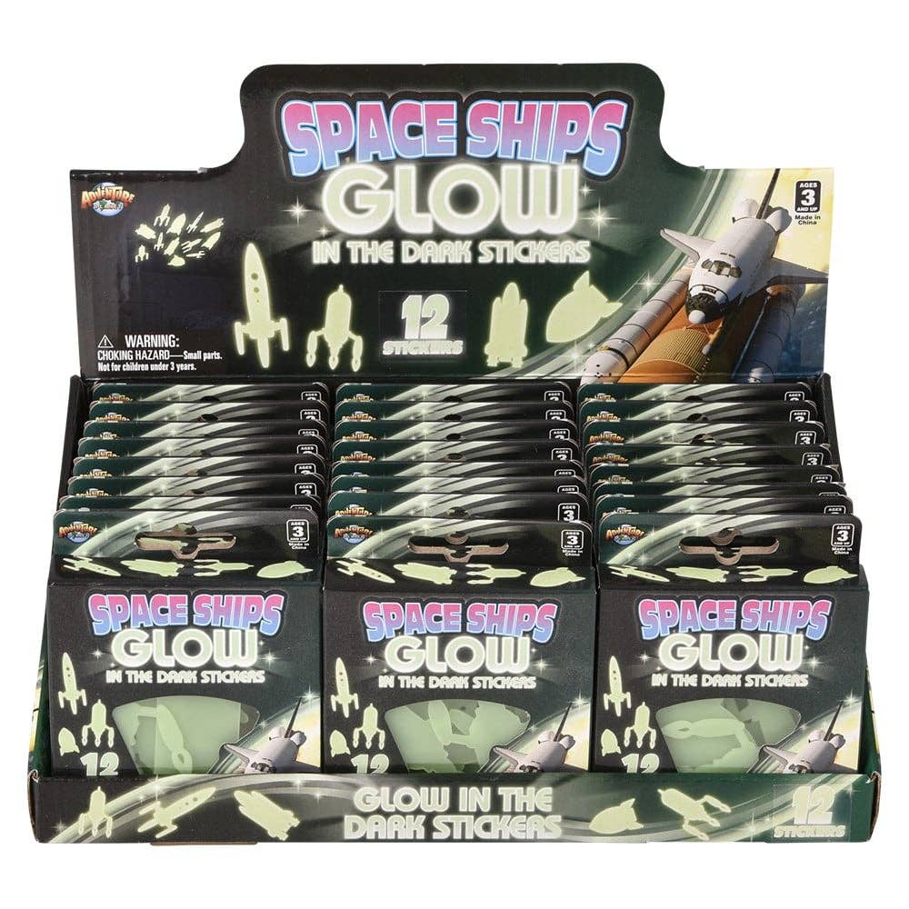 Glow In Dark Space Rocket Stickers