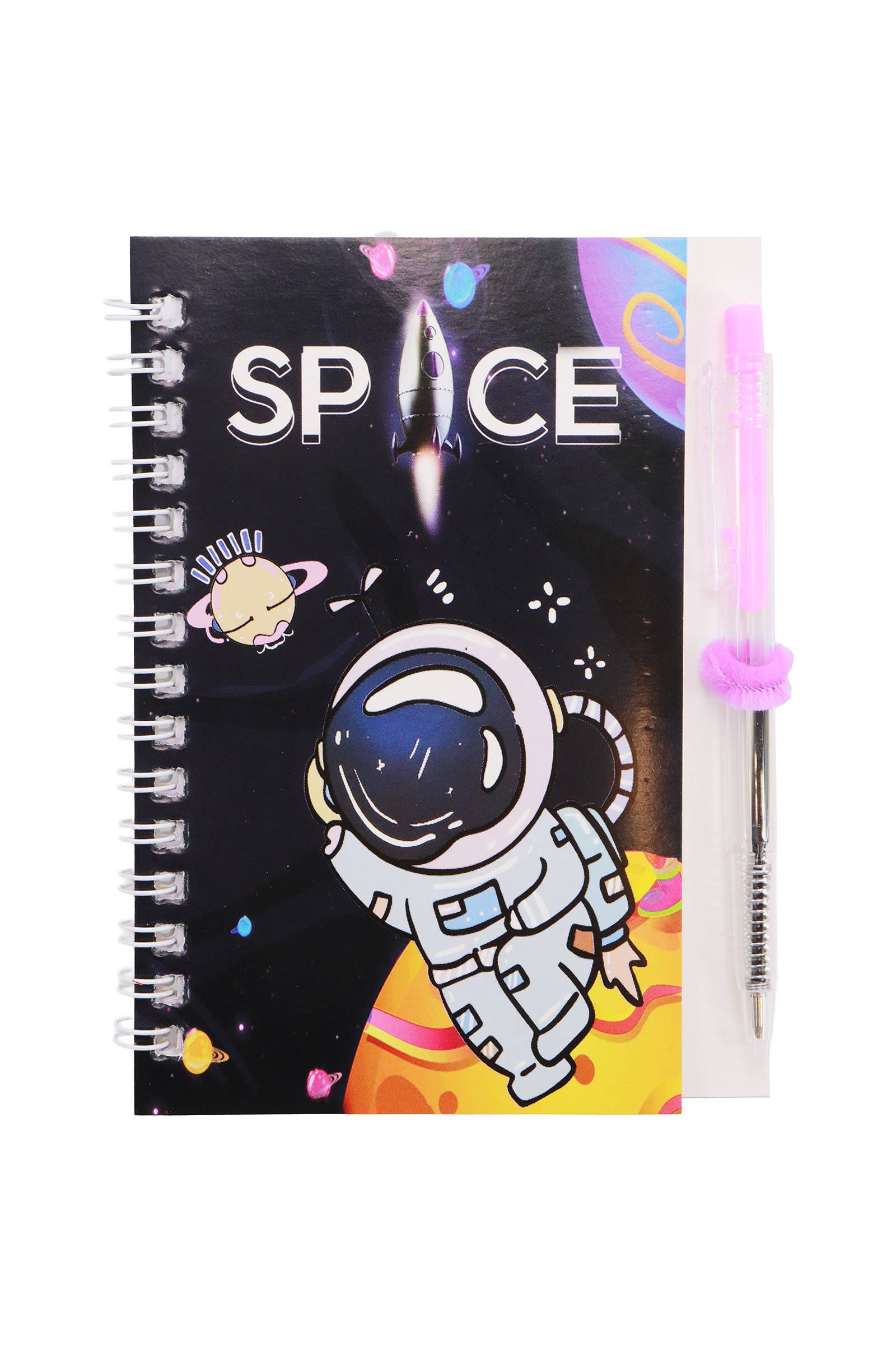 Astronaut Outer Spaceman Black 50-page Notebook With Pen