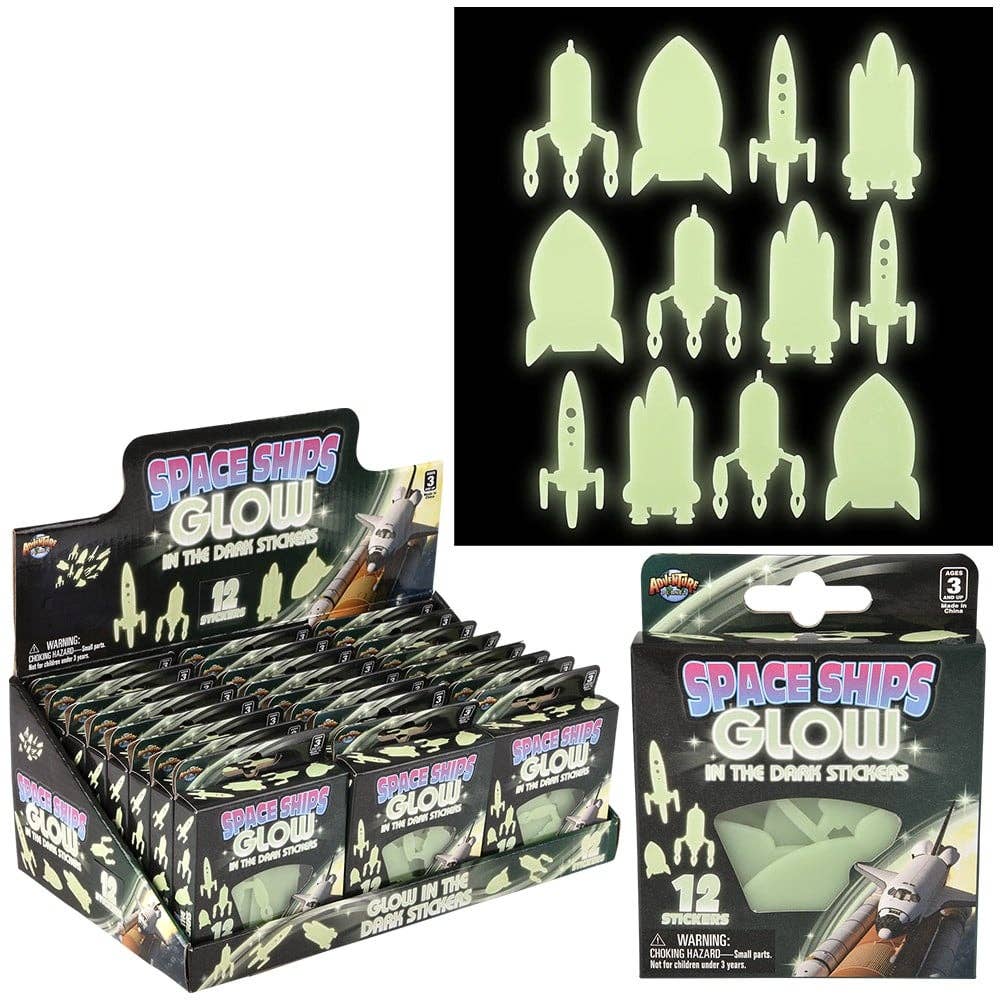 Glow In Dark Space Rocket Stickers